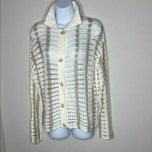 Emory Park Cream Chunky Knit Cardigan Sweater